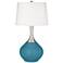 Color Plus Spencer 31" Modern Glass Great Falls Blue Table Lamp