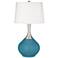 Color Plus Spencer 31" Modern Glass Great Falls Blue Table Lamp