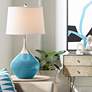 Color Plus Spencer 31" Modern Glass Great Falls Blue Table Lamp