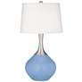 Color Plus Spencer 31" Modern Glass Placid Blue Table Lamp