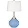 Color Plus Spencer 31" Modern Glass Placid Blue Table Lamp