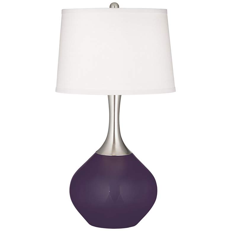 Image 2 Color Plus Spencer 31" Modern Glass Quixotic Plum Purple Table Lamp