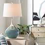 Color Plus Spencer 31" Modern Glass Smoky Blue Table Lamp