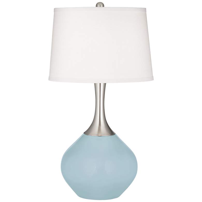 Image 2 Color Plus Spencer 31 inch Modern Glass Vast Sky Blue Table Lamp