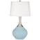 Color Plus Spencer 31" Modern Glass Vast Sky Blue Table Lamp