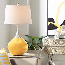 Image1 of Color Plus Spencer 31" Modern Goldenrod Yellow Table Lamp