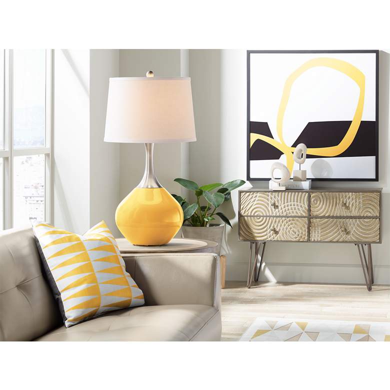 Image 3 Color Plus Spencer 31" Modern Goldenrod Yellow Table Lamp more views