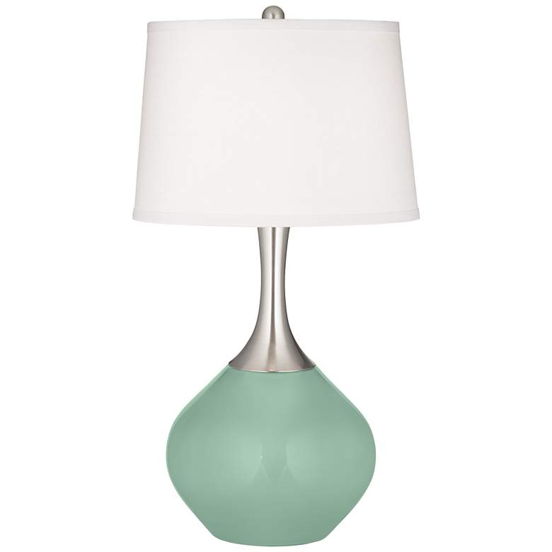 Image 2 Color Plus Spencer 31 inch Modern Grayed Jade Green Table Lamp