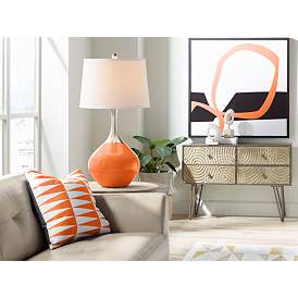 Image3 of Color Plus Spencer 31" Modern Invigorate Orange Table Lamp more views