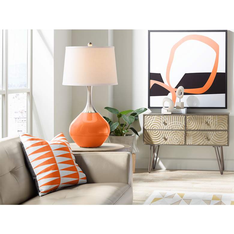 Image 3 Color Plus Spencer 31" Modern Invigorate Orange Table Lamp more views