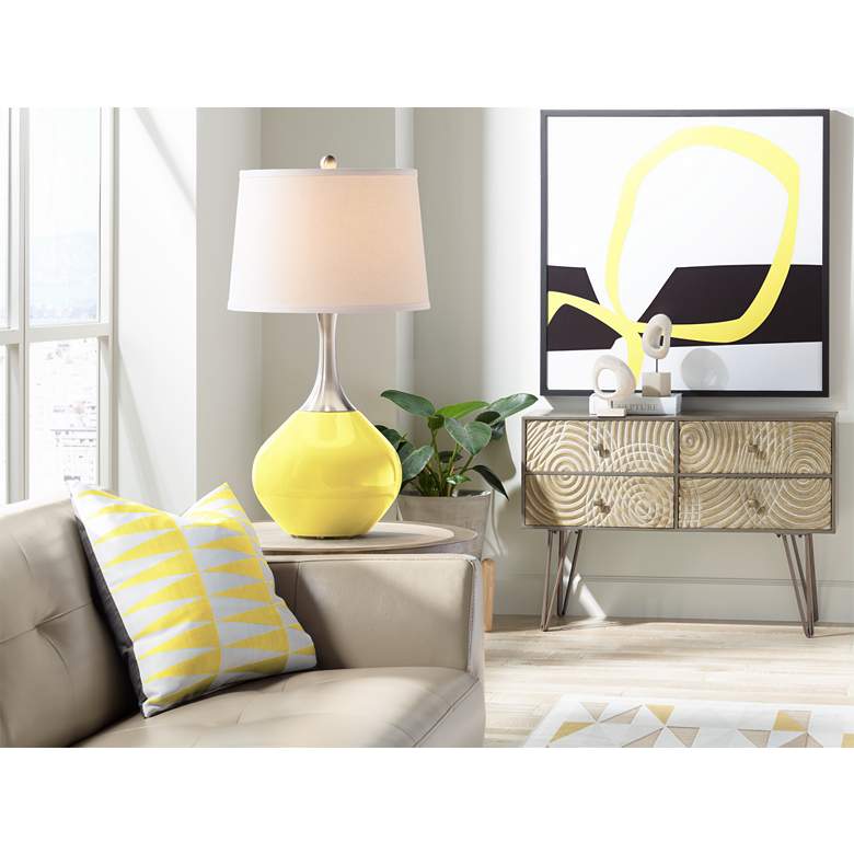 Image 3 Color Plus Spencer 31" Modern Lemon Twist Yellow Table Lamp more views