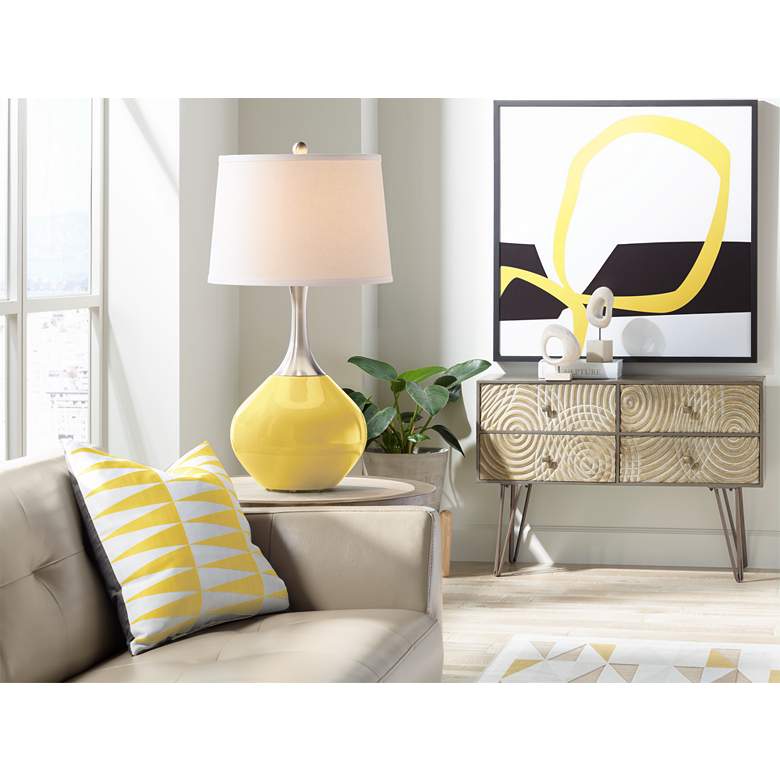 Image 3 Color Plus Spencer 31" Modern Lemon Zest Yellow Table Lamp more views
