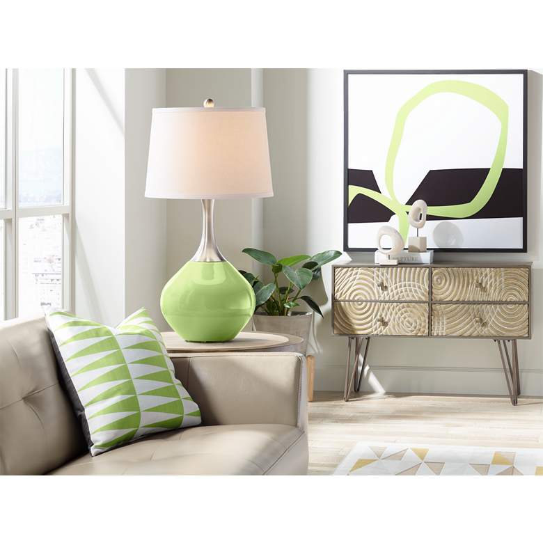 Image 3 Color Plus Spencer 31" Modern Lime Rickey Green Table Lamp more views
