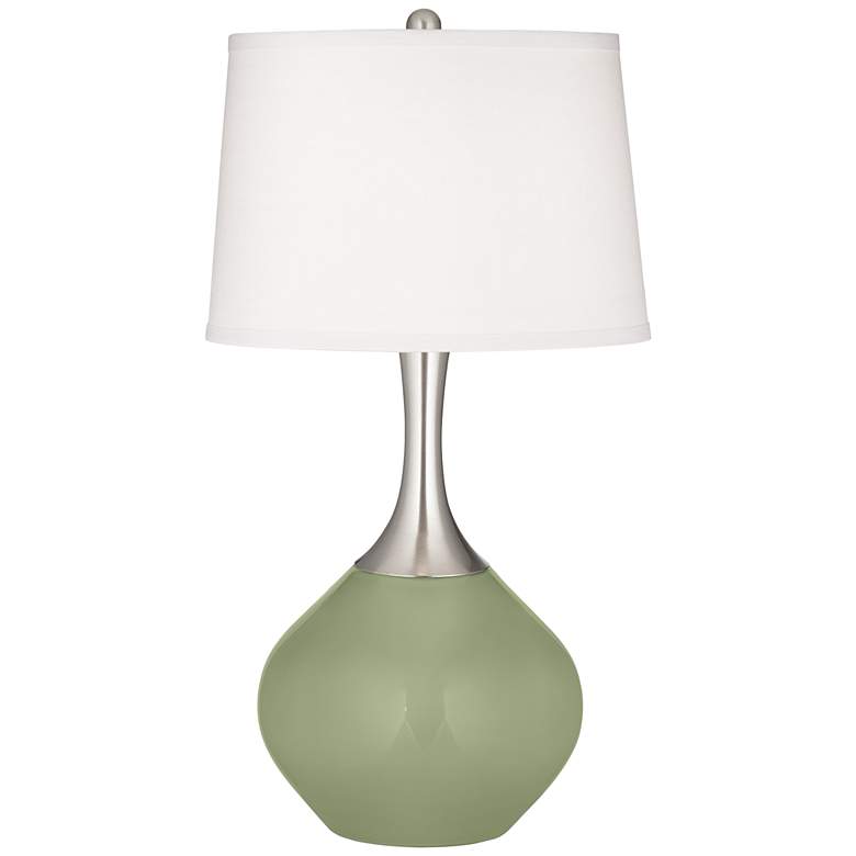 Image 2 Color Plus Spencer 31 inch Modern Majolica Green Table Lamp