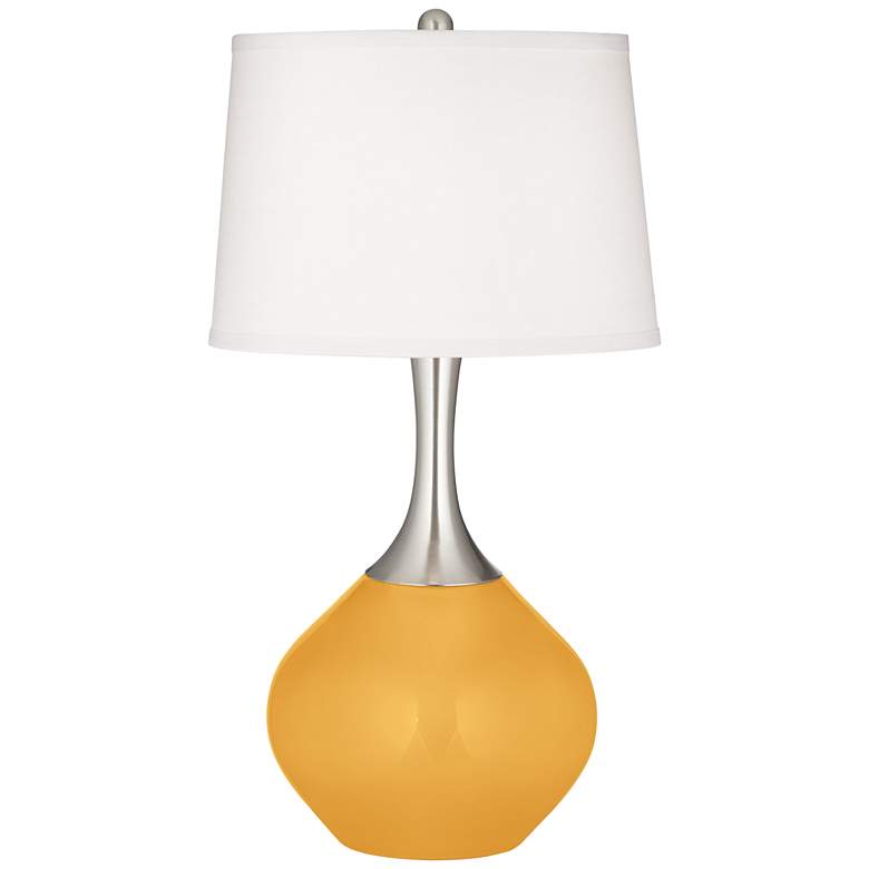 Image 2 Color Plus Spencer 31 inch Modern Nickel and Marigold Yellow Table Lamp