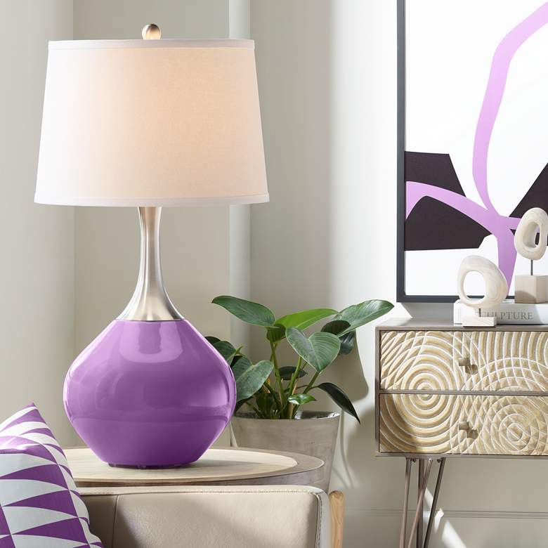 Image 1 Color Plus Spencer 31" Modern Passionate Purple Table Lamp