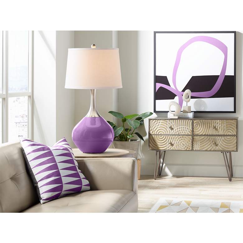 Image 3 Color Plus Spencer 31" Modern Passionate Purple Table Lamp more views
