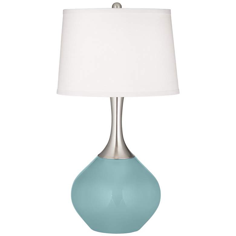 Image 2 Color Plus Spencer 31 inch Modern Raindrop Blue Table Lamp