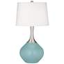 Color Plus Spencer 31" Modern Raindrop Blue Table Lamp