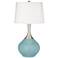 Color Plus Spencer 31" Modern Raindrop Blue Table Lamp