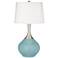 Color Plus Spencer 31" Modern Raindrop Blue Table Lamp