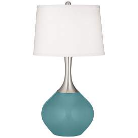 Image2 of Color Plus Spencer 31" Modern Reflecting Pool Blue Table Lamp