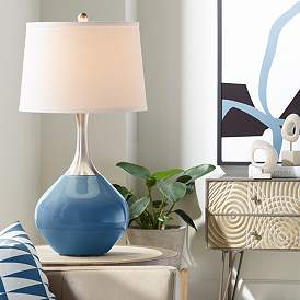 Image1 of Color Plus Spencer 31" Modern Regatta Blue  Table Lamp
