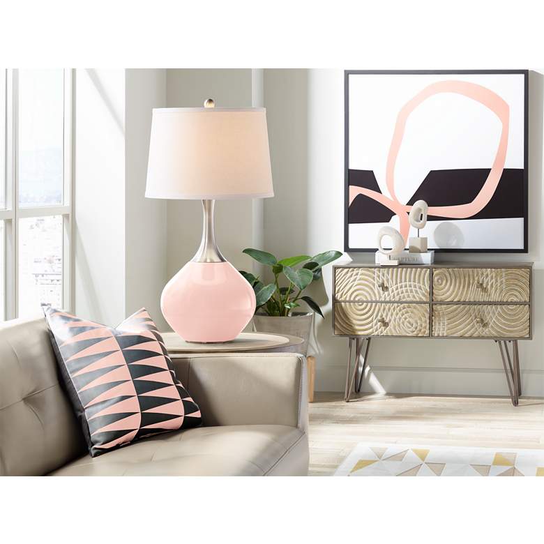 Image 3 Color Plus Spencer 31" Modern Rose Pink Table Lamp more views