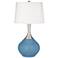 Color Plus Spencer 31" Modern Secure Blue Glass Table Lamp