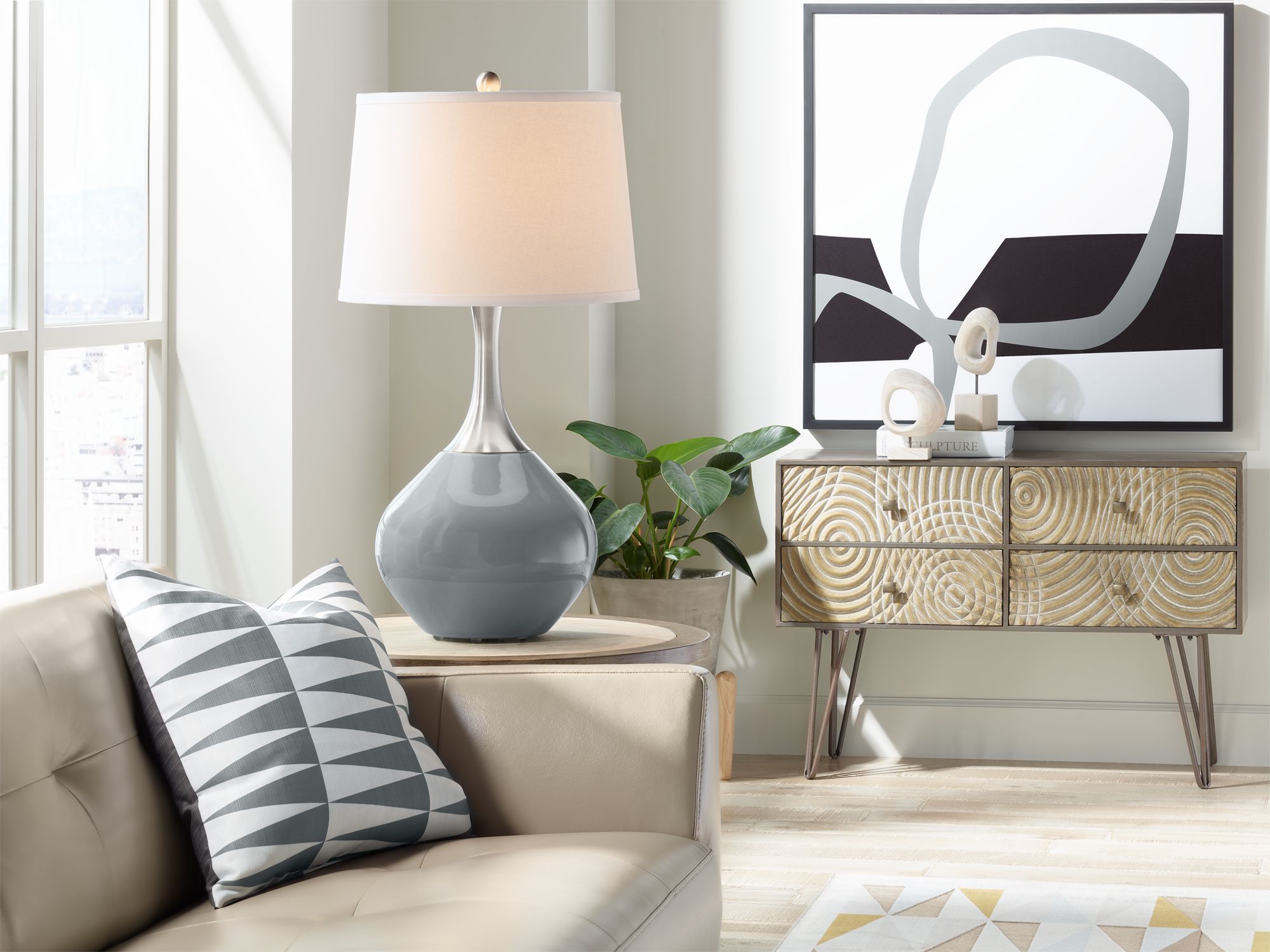 Image 3 Color Plus Spencer 31" Modern Software Gray Table Lamp more views