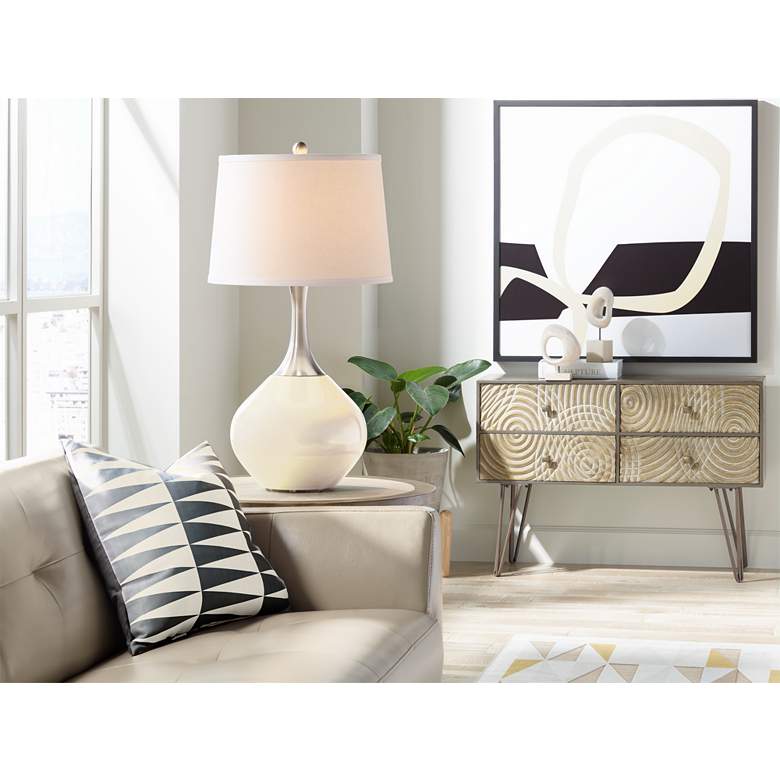 Image 3 Color Plus Spencer 31" Modern Steamed Milk White Table Lamp more views