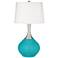 Color Plus Spencer 31" Modern Surfer Blue Table Lamp