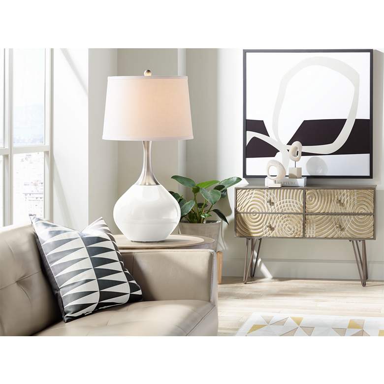 Image 3 Color Plus Spencer 31 inch Modern Winter White Table Lamp more views