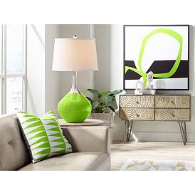 Image3 of Color Plus Spencer 31" Neon Green Modern Table Lamp more views