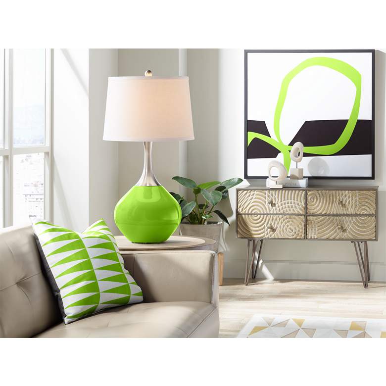 Image 3 Color Plus Spencer 31" Neon Green Modern Table Lamp more views