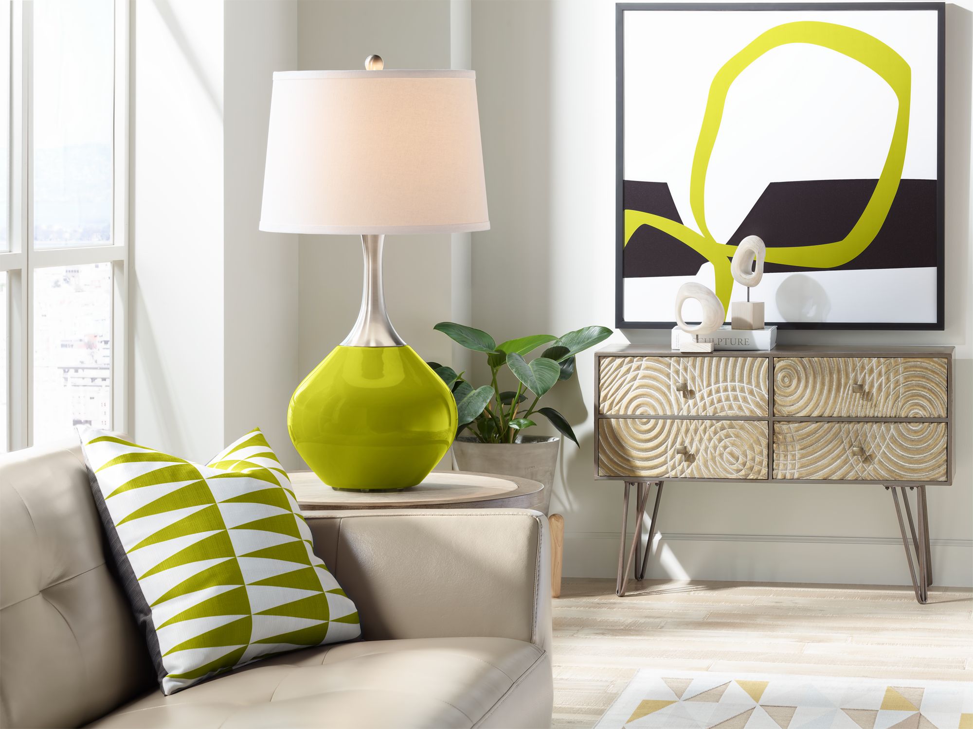 Image 3 Color Plus Spencer 31" Olive Green Table Lamp more views