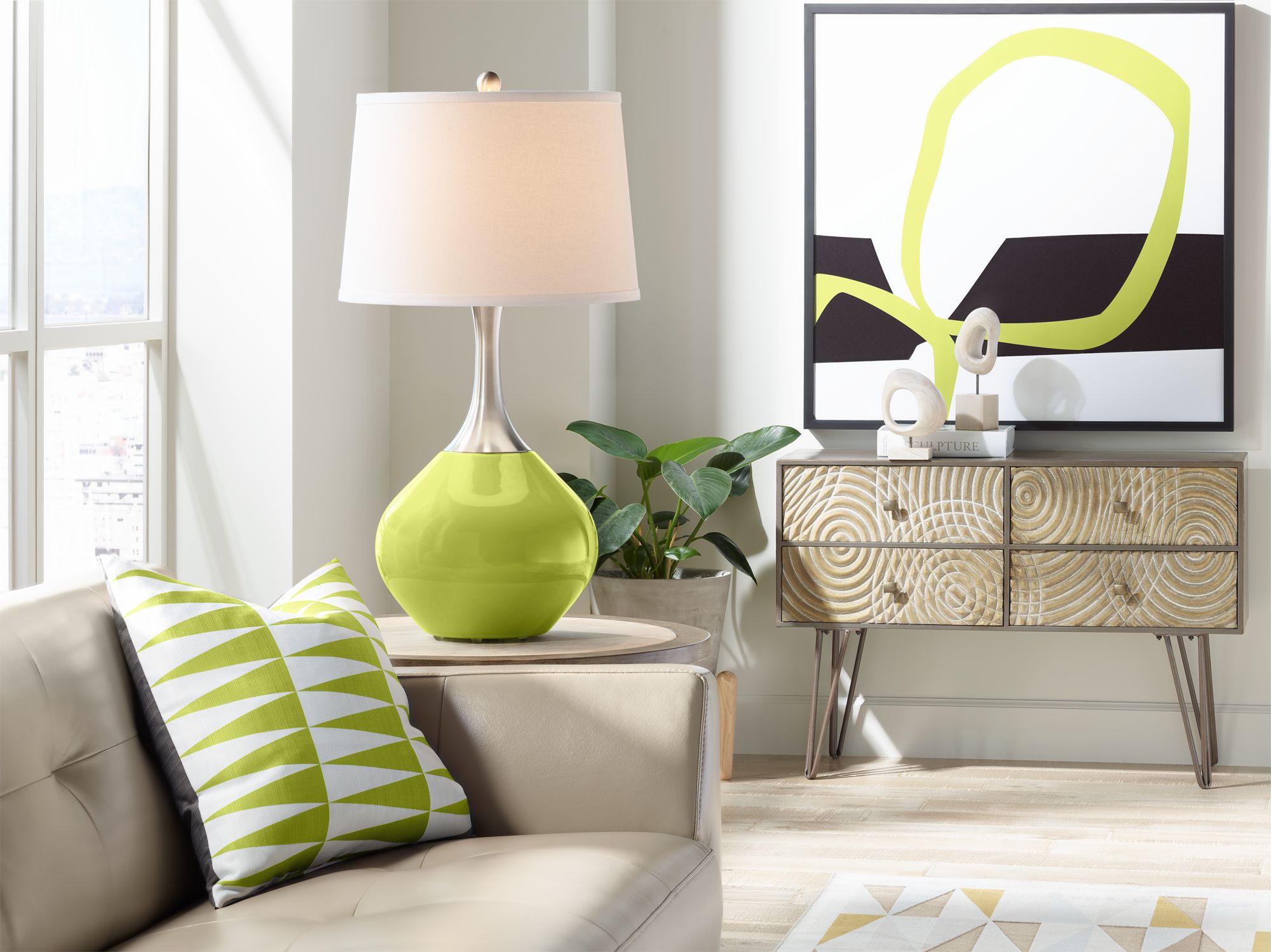 Image 3 Color Plus Spencer 31" Parakeet Green Table Lamp more views