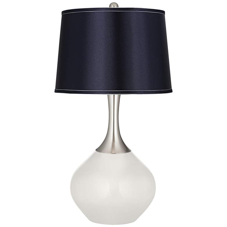 Image 1 Color Plus Spencer 31" Satin Navy Shade and Winter White Table Lamp