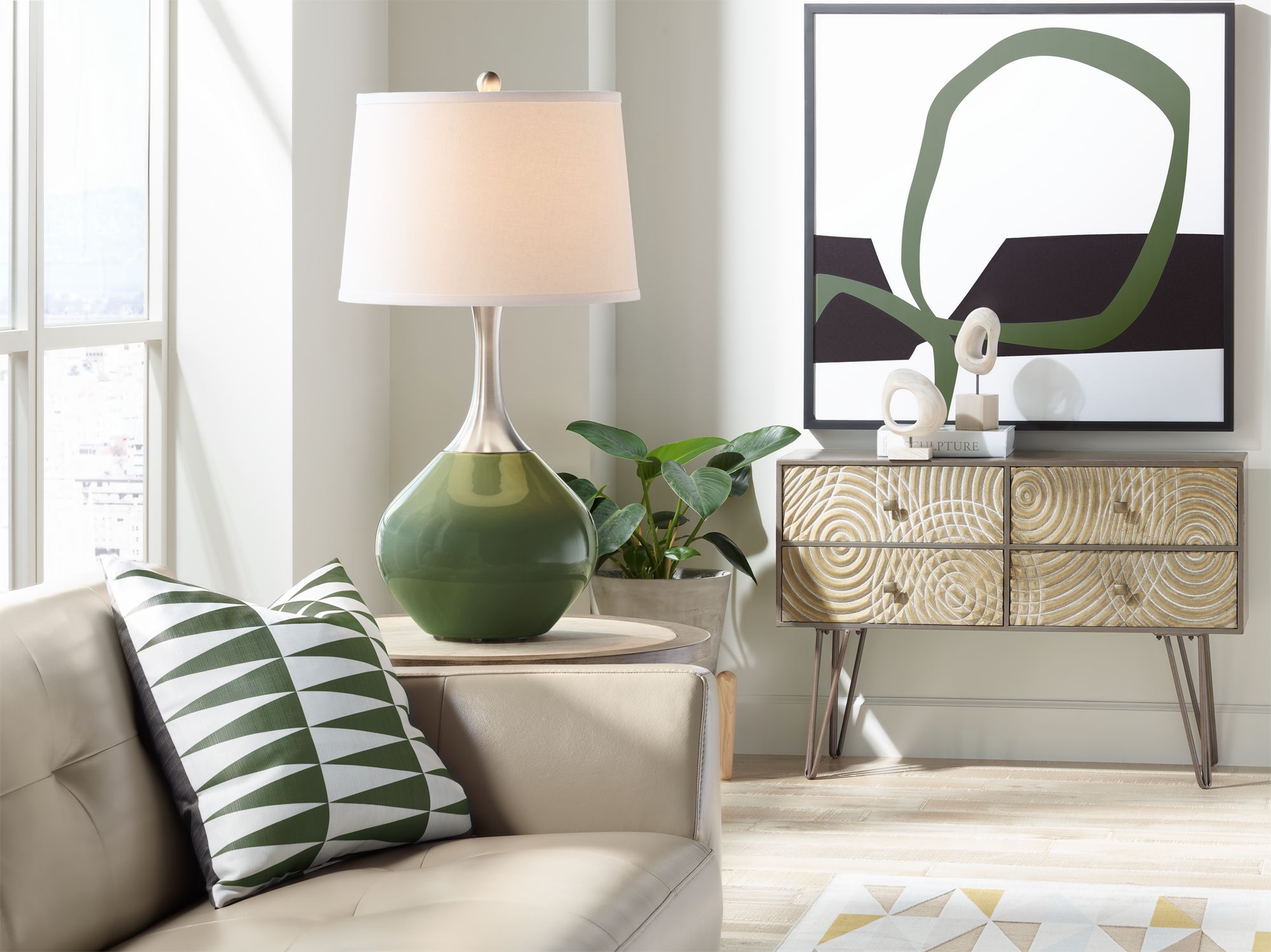 Image 3 Color Plus Spencer 31" Secret Garden Green Table Lamp more views