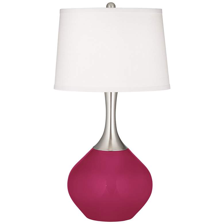Image 2 Color Plus Spencer 31 inch Vivacious Red Modern Table Lamp