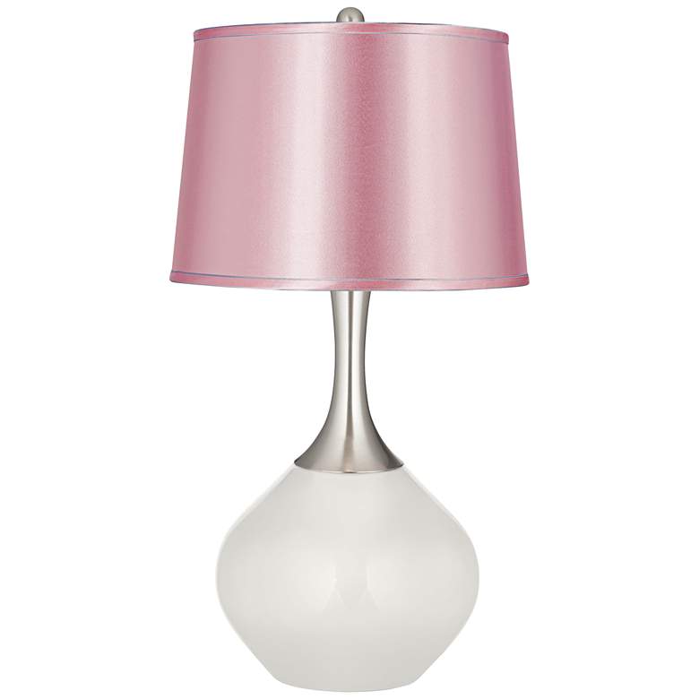 Image 1 Color Plus Spencer 31" Winter White Table Lamp with Satin Pink Shade