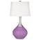 Color Plus Spencer African Violet Purple Table Lamp with USB Dimmer