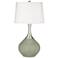 Color Plus Spencer Nickel 31" Linen Shade and Evergreen Fog Green Lamp