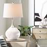 Color Plus Spencer Nickel 31" Modern Glass Smart White Table Lamp