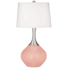 Image2 of Color Plus Spencer Nickel 31" Rustique Coral Pink Table Lamp