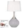 Color Plus Spencer Nickel 31" Swanky Gray Table Lamp with Dimmer