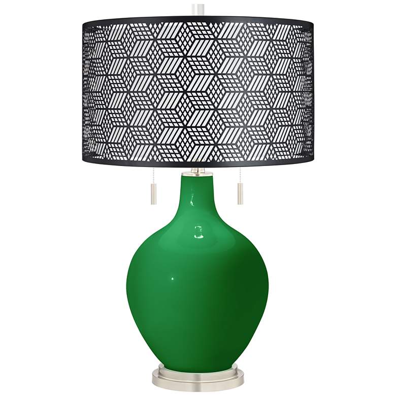 Image 1 Color Plus Toby 28" Black Metal Shade Envy Green Table Lamp
