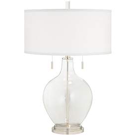 Image3 of Color Plus Toby 28" Clear Glass Fillable Lamp with USB Workstation more views