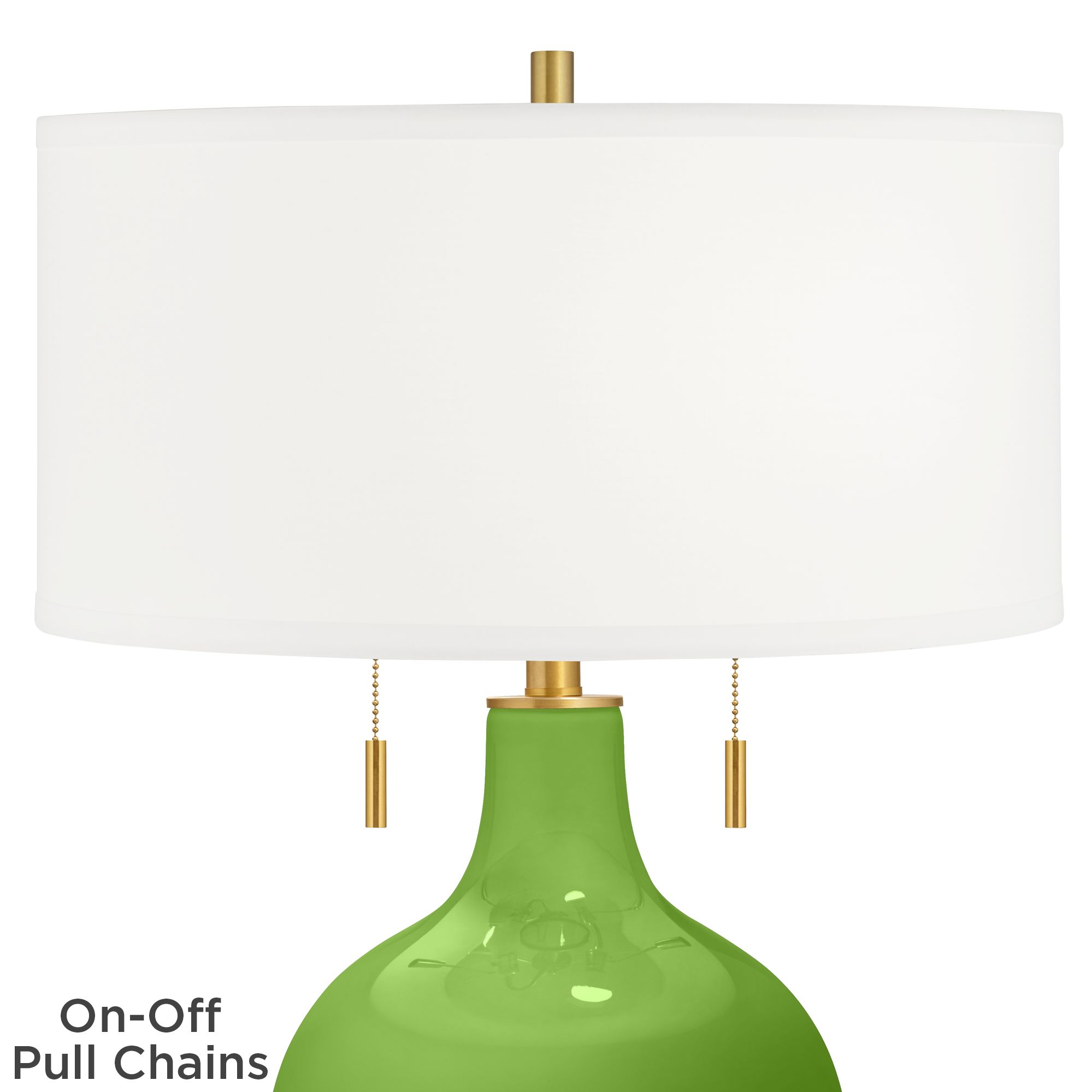 Image 2 Color Plus Toby 28" High Brass and Rosemary Green Glass Table Lamp more views