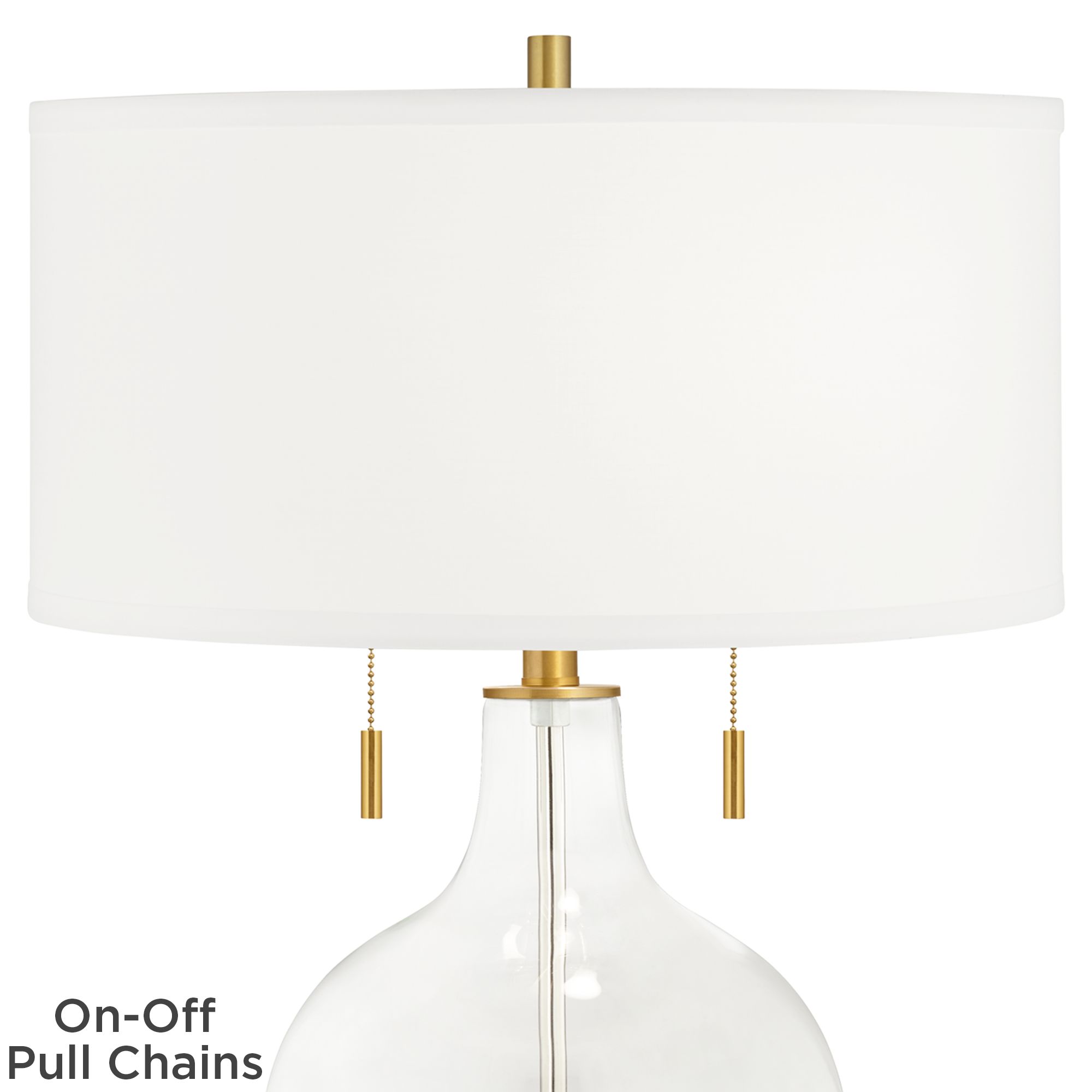 Image 2 Color Plus Toby 28" High Brass Clear Glass Fillable Table Lamp more views
